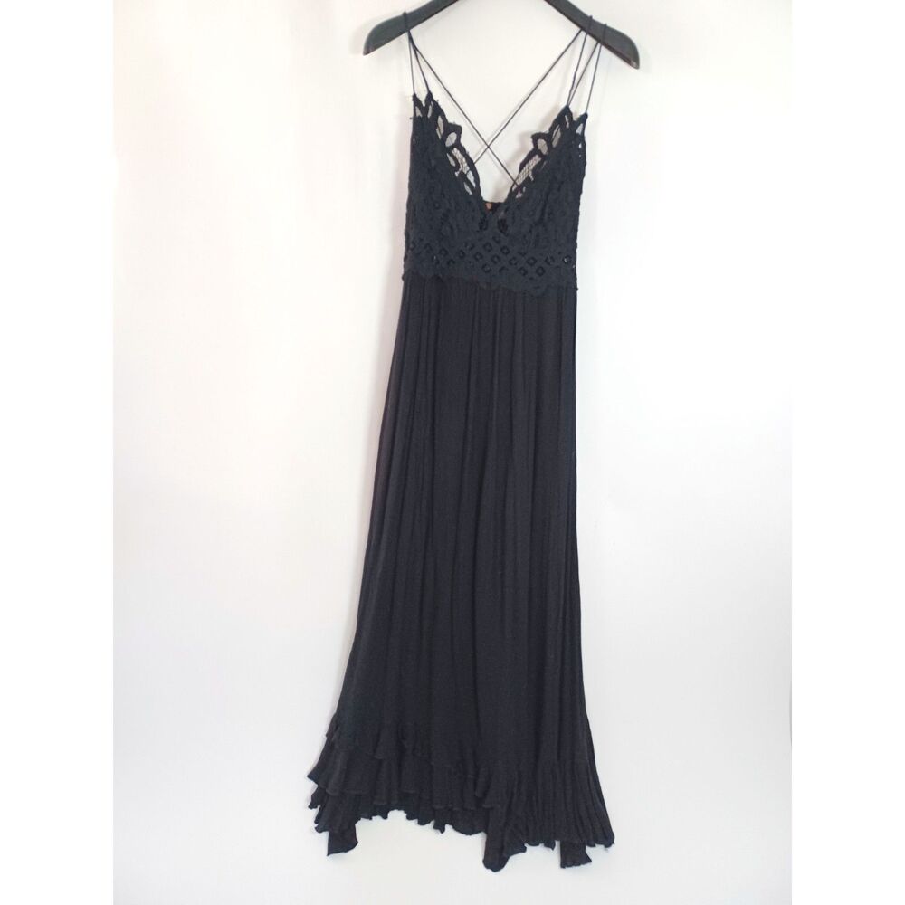 Free People Vntg Y2k Maxi Dress Large Lace Babydoll Whimsigoth Boho Festival